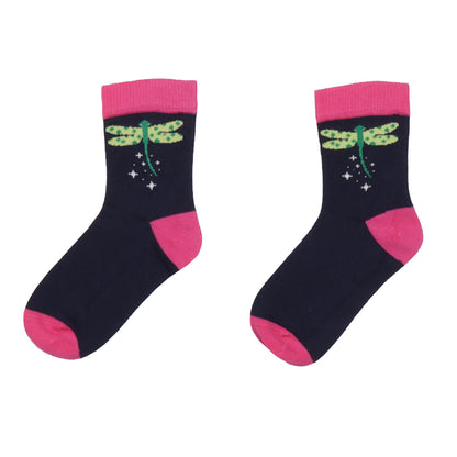 Walkiddy Socken Blue Seahorses/Colorful Dragonflies