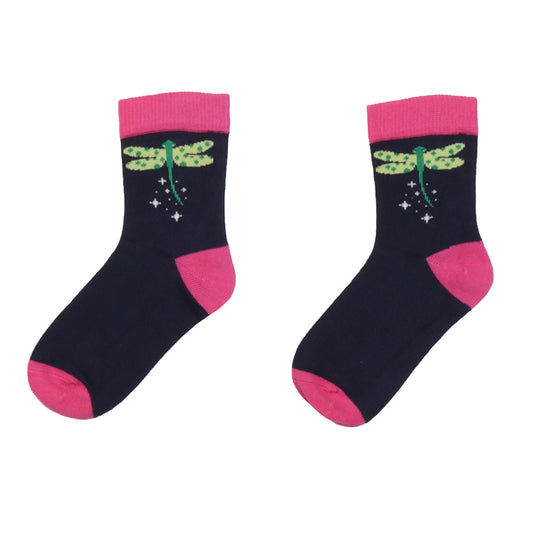 Walkiddy Socken Blue Seahorses/Colorful Dragonflies