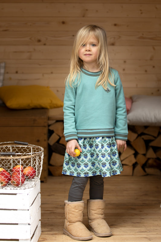 Enfant Terrible Langarm Sweatkleid mit Flanellpatch blau