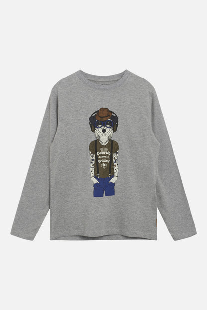 Hust & Claire Adam Langarm Shirt Light grey melange