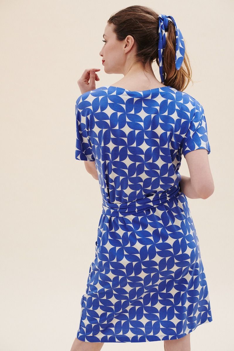 Lily Balou Damen Viviana short sleeve dress Cobalt Dream