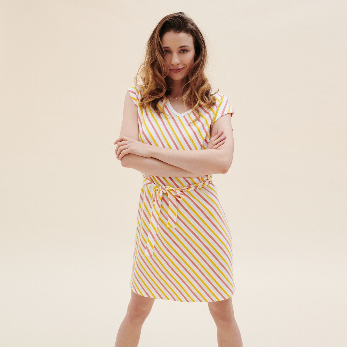 Lily Balou Damen Bianca V-neck Dress Sorbet