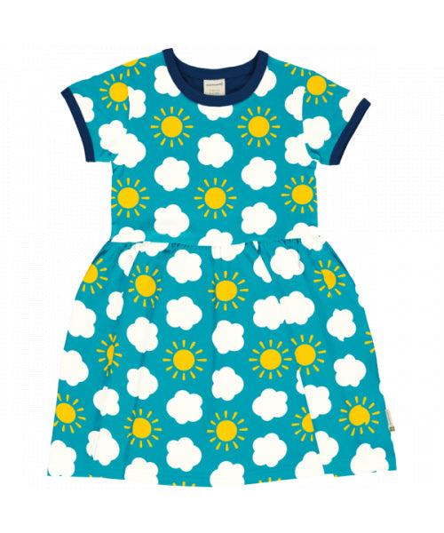 maxomorra Kurzarm Drehkleid SKY