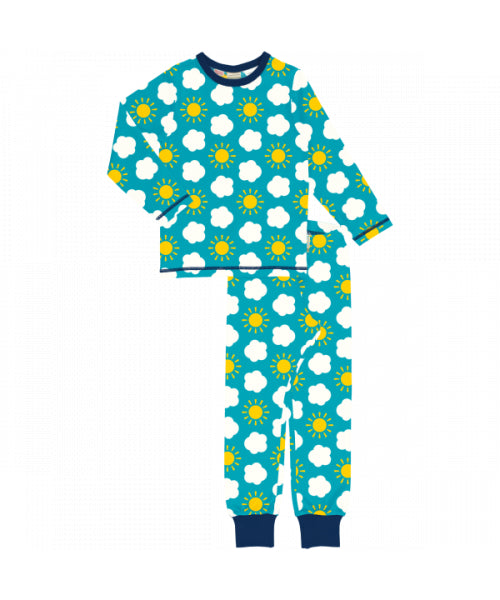 maxomorra Schlafanzug Pyjama lang SKY