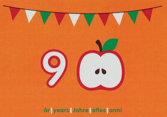 maxomorra Geburtstagskarte APFEL 9 Jahre