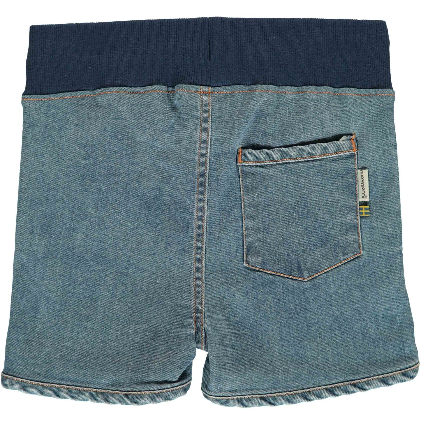 maxomorra Runner Short Denim MEDIUM LIGHT WASH