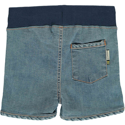 maxomorra Runner Short Denim MEDIUM LIGHT WASH