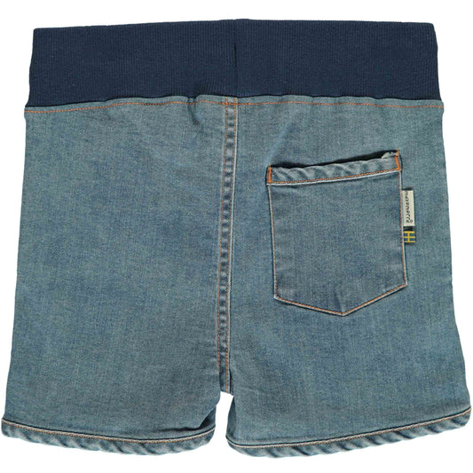 maxomorra Runner Short Denim MEDIUM LIGHT WASH