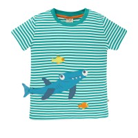Frugi Kurzarm Shirt Joshua Applique Shark HAI Frugi Kurzarm Shirt Joshua Applique Shark HAI