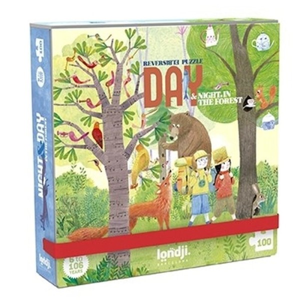 londji Pocket Puzzle - Night&Day in the Forest - 100 Teile
