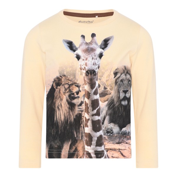 Minymo Langarm Shirt Giraffe Löwe