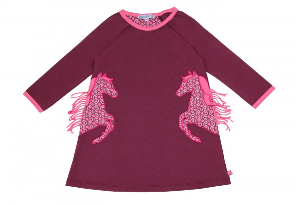 Enfant Terrible Sweatkleid mit Pferdeapplikation bordeaux