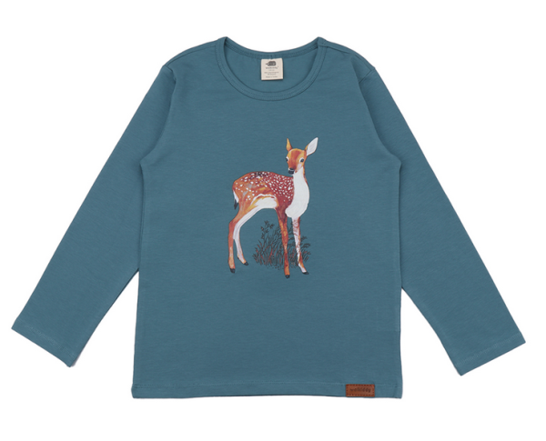 Walkiddy Langarm Shirt Little Fawns Frontprint