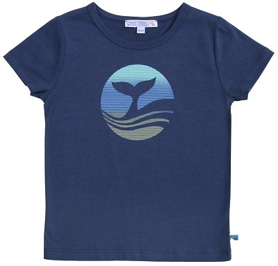 Enfant Terrible Kurzarm Shirt mit Walflossendruck navyblau