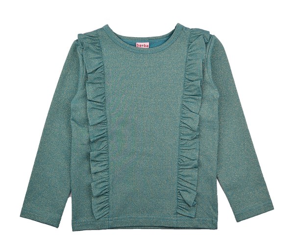 Baba Babywear Langarm Ruffle Shirt Blue Silver