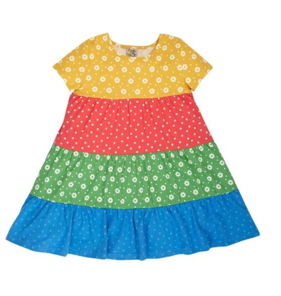 Frugi Rosie Rainbow Dress Hotch Potch Rainbow