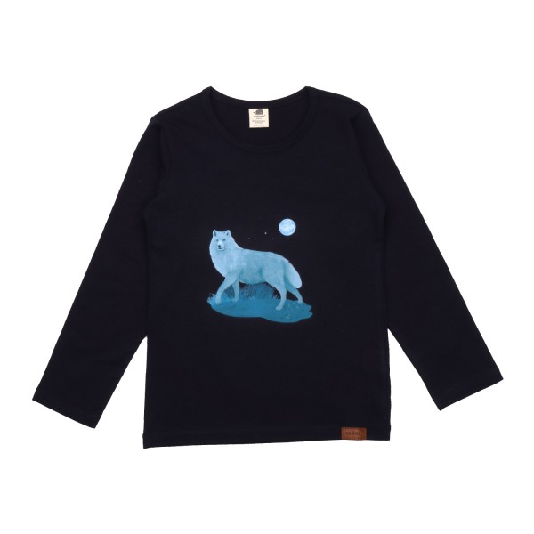 Walkiddy Langarm Shirt Singing Wolf Frontprint