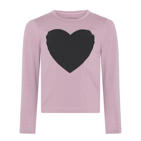 Minymo Langarm Shirt Herz Elderberry