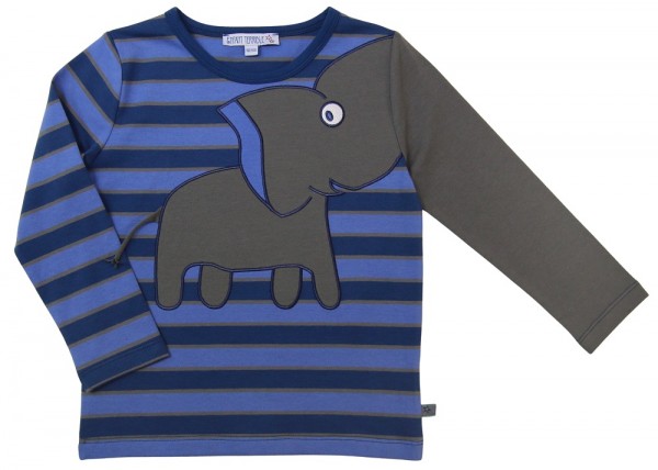Enfant Terrible Langarm Streifenshirt mit Elefantenapplikation
