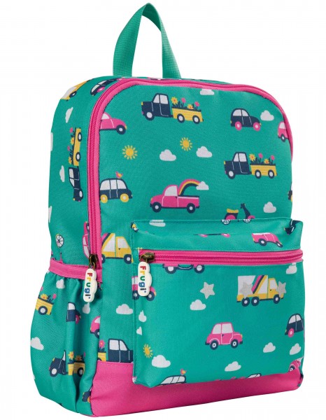 Frugi Adventurer Backpack Kindergartenrucksack Aqua Rainbow Roads