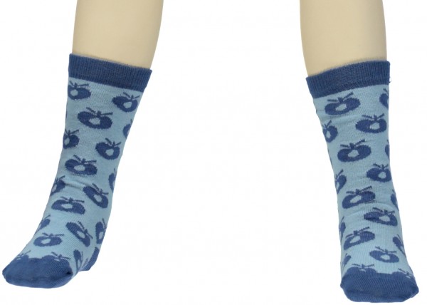 smafolk Socken Kniestrümpfe Äpfel Apples Sky Blau