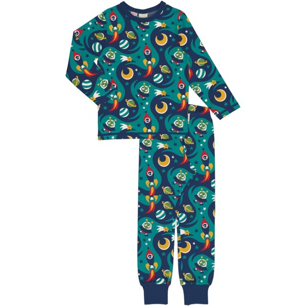 maxomorra Schlafanzug Pyjama Set lang SPACE