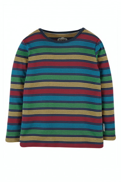 Frugi Langarm Shirt Tobermory Rainbow Stripe