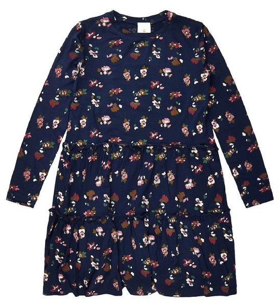 THE NEW Langarm Kleid VIVIENNE Navy mit Blumen