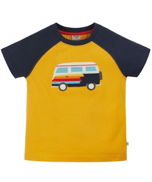 Frugi Rafe Raglan T-shirt Bumblebee/Camper