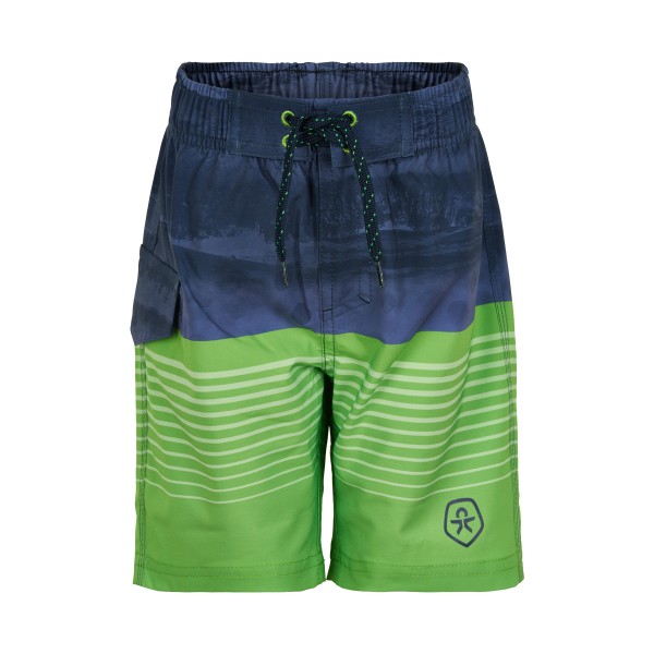 Color Kids Badeshort gestreift Jasmine Green UV40+