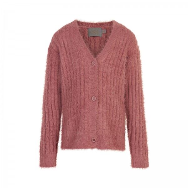 Creamie Strick Cardigan Fluffy Withered Rose