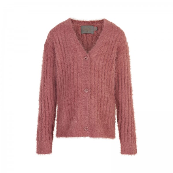 Creamie Strick Cardigan Fluffy Withered Rose