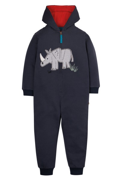 Frugi Big Character Snuggle Suit,Indigo/Rhino