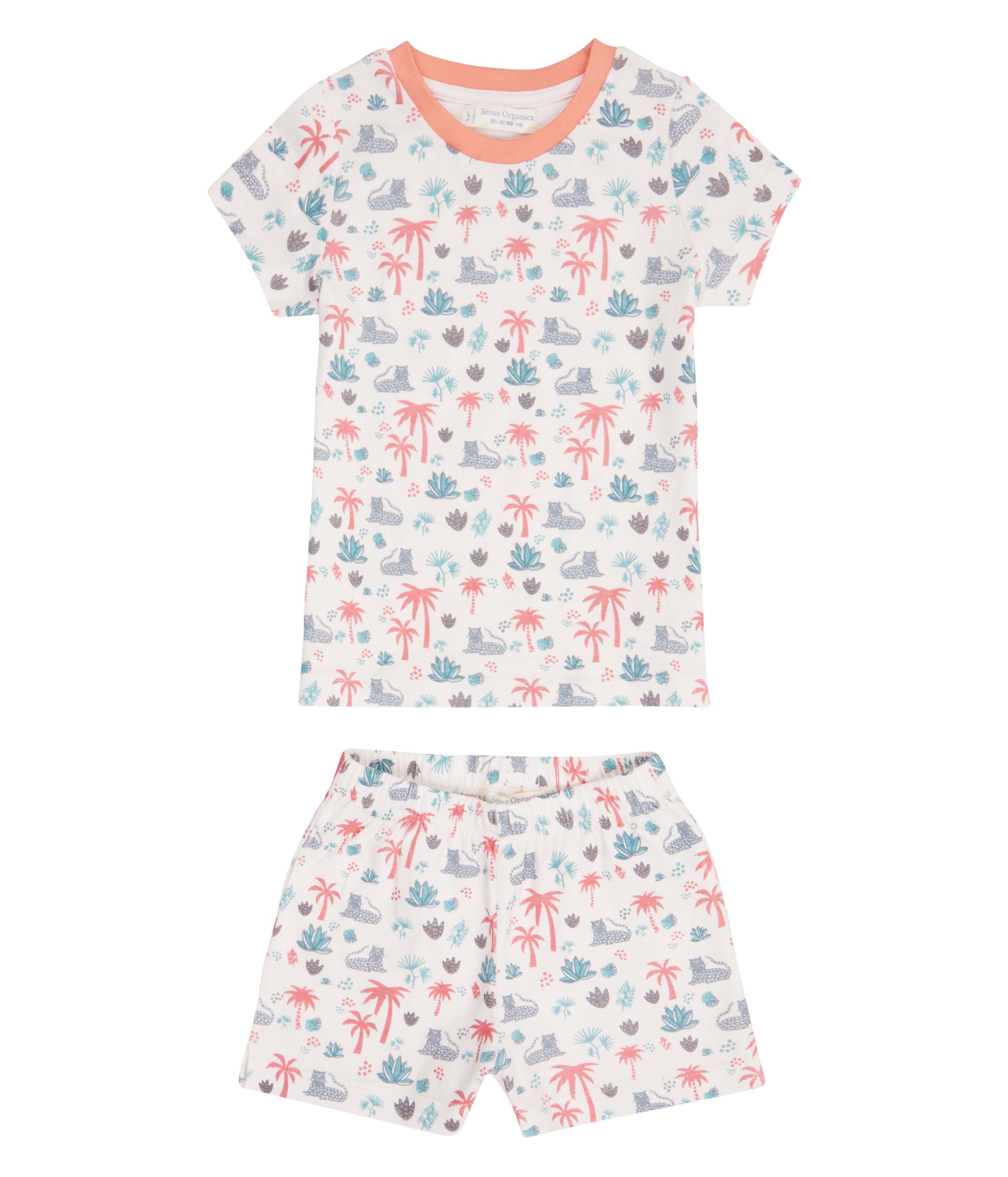 Sense Organics JULA Schlafanzug Pyjama kurz Palm Tree Nachtwasche Tag und Nachtwasche Madchen Fannyswelt