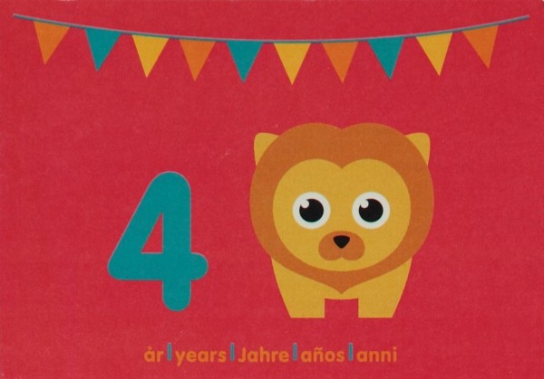 maxomorra Geburtstagskarte LÖWE 4 Jahre