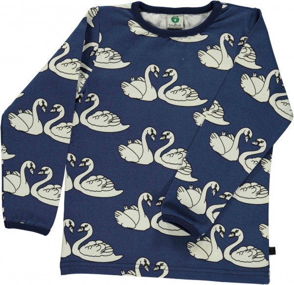 smafolk Langarm Shirt Swan Schwan blau