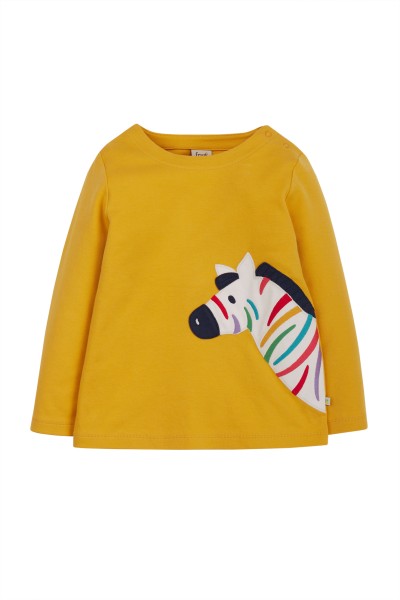 Frugi Anna Applique Top Zebra