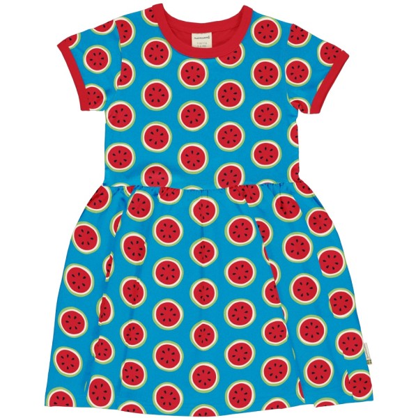 maxomorra Kurzarm Drehkleid WATERMELON blau