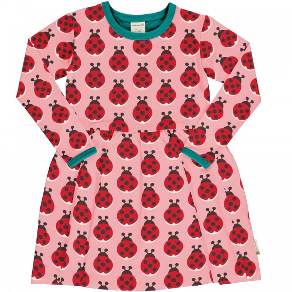 maxmorra Langarm Drehkleid LADYBUG rosa