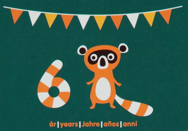 Maxomorra Geburtstagskarte Raccoon 6 Jahre Maxomorra Marken Fannyswelt