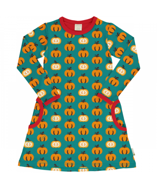 maxomorra Langarm Kleid GARDEN PUMPKIN