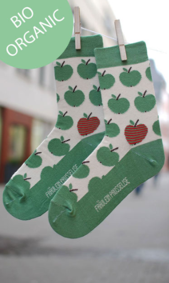 Fräulein Prusselise Socken Apfel grün BIO