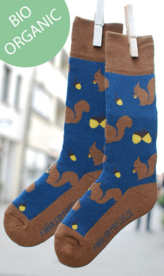 Fräulein Prusselise Terry Frottee Socken Eichhörnchen