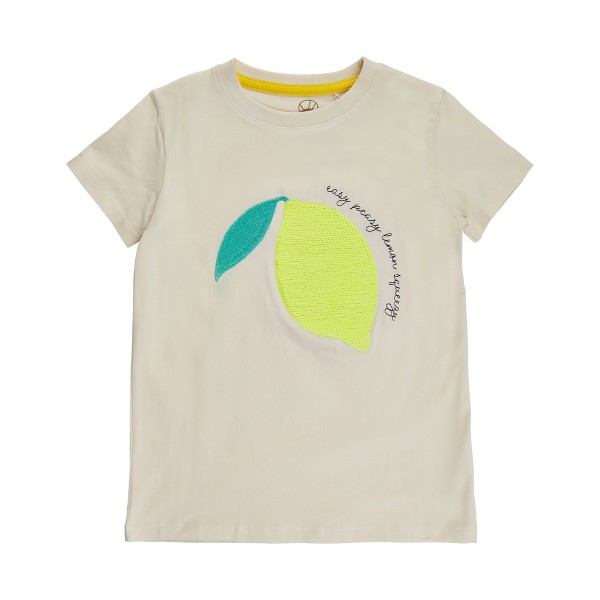THE NEW Kurzarm Shirt TNBEAL Zitrone Wendepailetten