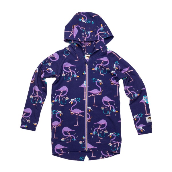 Mullido Kapuzenjacke Flamingo lila