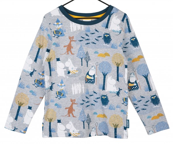 Martinex Mumin Moomin FOREST WALK Langarm Shirt grau