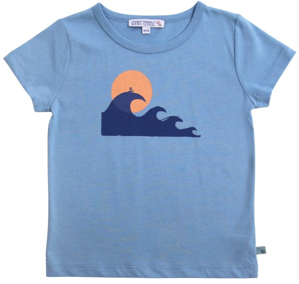 Enfant Terrible Kurzarm Shirt mit Wellendruck sky