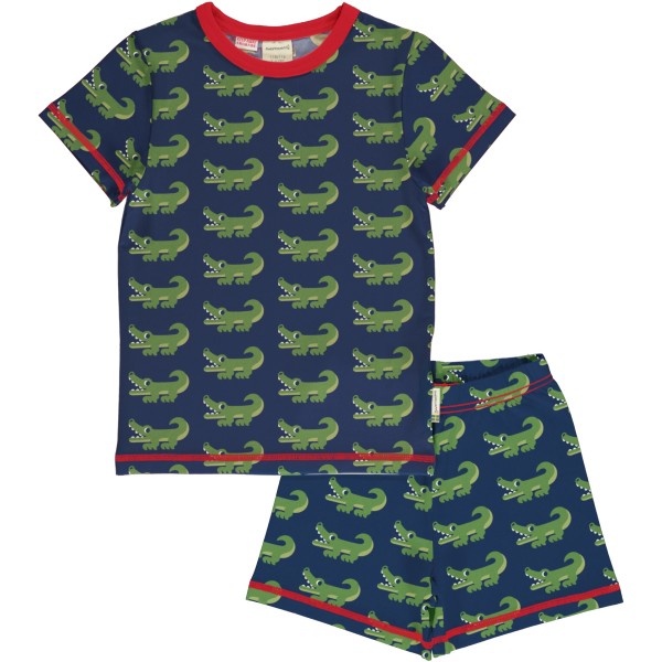 maxomorra Schlafanzug Pyjama Set kurz CROCODILE Krokodil